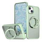 For iPhone 15 Plus Wing Series MagSafe Magnetic Ring Holder Phone Case(Avocado Green) - 1