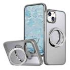 For iPhone 15 Plus Wing Series MagSafe Magnetic Ring Holder Phone Case(Titanium Gray) - 1