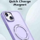 For iPhone 15 Wing Series MagSafe Magnetic Ring Holder Phone Case(Light Purple) - 2