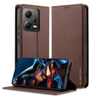 For Xiaomi Poco X5 LC.IMEEKE L1 Series Frosted Fine Texture PU Phone Case(Brown) - 1