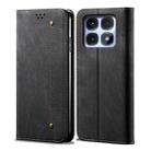 For Redmi K70 Ultra 5G Denim Texture Casual Style Horizontal Flip Leather Case(Black) - 1