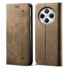 For Redmi 14C 4G Denim Texture Casual Style Horizontal Flip Leather Case(Khaki) - 1