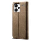 For Redmi Note 13 Pro+ Denim Texture Casual Style Horizontal Flip Leather Case(Khaki) - 3