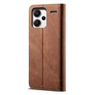 For Redmi Note 13 Pro+ Denim Texture Casual Style Horizontal Flip Leather Case(Brown) - 3