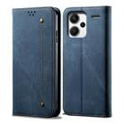 For Redmi Note 13 Pro+ Denim Texture Casual Style Horizontal Flip Leather Case(Blue) - 1