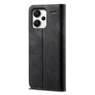 For Redmi Note 13 Pro+ Denim Texture Casual Style Horizontal Flip Leather Case(Black) - 3