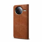 For Redmi K80 Denim Texture Casual Style Horizontal Flip Leather Case(Brown) - 3