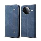 For Redmi K80 Denim Texture Casual Style Horizontal Flip Leather Case(Blue) - 1