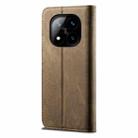 For Redmi Note 14 Pro+ 5G Denim Texture Casual Style Horizontal Flip Leather Case(Khaki) - 3