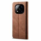 For Redmi Note 14 Pro+ 5G Denim Texture Casual Style Horizontal Flip Leather Case(Brown) - 3