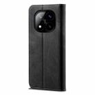 For Redmi Note 14 Pro+ 5G Denim Texture Casual Style Horizontal Flip Leather Case(Black) - 3