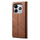 For Redmi Note 14 4G Global 163.25mm Denim Texture Casual Style Horizontal Flip Leather Case(Brown) - 3