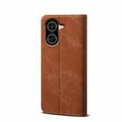 For Redmi A5 4G 171.7mm / Poco C71 Denim Texture Casual Style Horizontal Flip Leather Case(Brown) - 3
