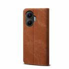 For Redmi Turbo 4 Pro Denim Texture Casual Style Horizontal Flip Leather Case(Brown) - 3