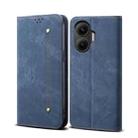 For Redmi Turbo 4 Pro Denim Texture Casual Style Horizontal Flip Leather Case(Blue) - 1