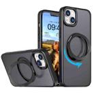 For iPhone 14 Wing Series MagSafe Magnetic Ring Holder Phone Case(Black) - 1