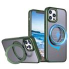 For iPhone 13 Pro Max Wing Series MagSafe Magnetic Ring Holder Phone Case(Green) - 1