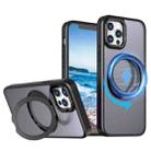 For iPhone 12 Pro Wing Series MagSafe Magnetic Ring Holder Phone Case(Black) - 1