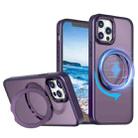 For iPhone 12 Pro Wing Series MagSafe Magnetic Ring Holder Phone Case(Dark Purple) - 1