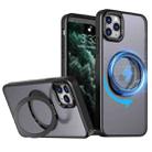 For iPhone 11 Pro Max Wing Series MagSafe Magnetic Ring Holder Phone Case(Black) - 1