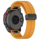 For Garmin Fenix 7X Magnetic Folding Black Buckle Silicone Watch Band(Dark Yellow) - 2