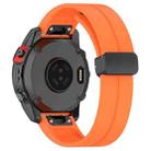 For Garmin Fenix 7X Magnetic Folding Black Buckle Silicone Watch Band(Orange) - 2