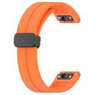 For Garmin Fenix 7X Magnetic Folding Black Buckle Silicone Watch Band(Orange) - 3