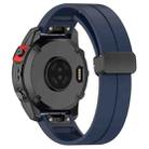 For Garmin Fenix 7X Magnetic Folding Black Buckle Silicone Watch Band(Midnight Blue) - 2