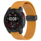 For Garmin Fenix 7 Magnetic Folding Black Buckle Silicone Watch Band(Dark Yellow) - 1