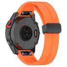 For Garmin Fenix 7 Magnetic Folding Black Buckle Silicone Watch Band(Orange) - 2