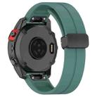 For Garmin Fenix 7 Magnetic Folding Black Buckle Silicone Watch Band(Olive Green) - 2