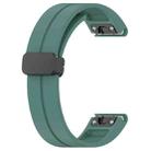 For Garmin Fenix 7 Magnetic Folding Black Buckle Silicone Watch Band(Olive Green) - 3