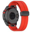 For Garmin Fenix 7 Magnetic Folding Black Buckle Silicone Watch Band(Red) - 2