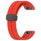 For Garmin Fenix 7 Magnetic Folding Black Buckle Silicone Watch Band(Red) - 3