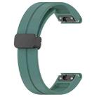 For Garmin Fenix 7S Magnetic Folding Black Buckle Silicone Watch Band(Olive Green) - 3