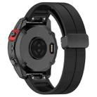 For Garmin Fenix 7S Magnetic Folding Black Buckle Silicone Watch Band(Black) - 2