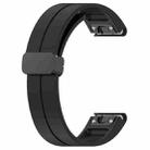 For Garmin Fenix 7S Magnetic Folding Black Buckle Silicone Watch Band(Black) - 3