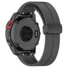 For Garmin Fenix 7S Magnetic Folding Black Buckle Silicone Watch Band(Grey) - 2