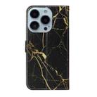 For iPhone 16 Pro Max Colored Drawing Marble Pattern Leather Phone Case(Black Gold Marble) - 3