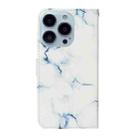 For iPhone 16 Pro Max Colored Drawing Marble Pattern Leather Phone Case(White Marble) - 3