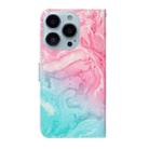 For iPhone 16 Pro Max Colored Drawing Marble Pattern Leather Phone Case(Pink Green Marble) - 3