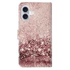 For iPhone 16 Plus Colored Drawing Marble Pattern Leather Phone Case(Rose Gold) - 3