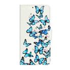 For iPhone 16 Plus Colored Drawing Marble Pattern Leather Phone Case(Little Blue Butterflies) - 2