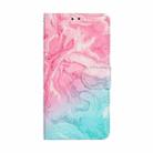 For iPhone 16 Plus Colored Drawing Marble Pattern Leather Phone Case(Pink Green Marble) - 2