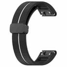 For Garmin Fenix 7X Two Color Magnetic Folding Black Buckle Silicone Watch Band(Black White) - 3