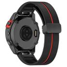 For Garmin Fenix 7X Two Color Magnetic Folding Black Buckle Silicone Watch Band(Black Red) - 2