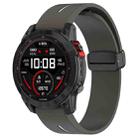 For Garmin Fenix 7X Two Color Magnetic Folding Black Buckle Silicone Watch Band(Grey White) - 1