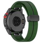 For Garmin Fenix 7X Two Color Magnetic Folding Black Buckle Silicone Watch Band(Army Green Black) - 2