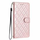 For iPhone 16 Pro Max Rhombus Lattice Texture Leather Phone Case(Rose Gold) - 2