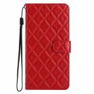 For iPhone 16 Pro Rhombus Lattice Texture Leather Phone Case(Red) - 2